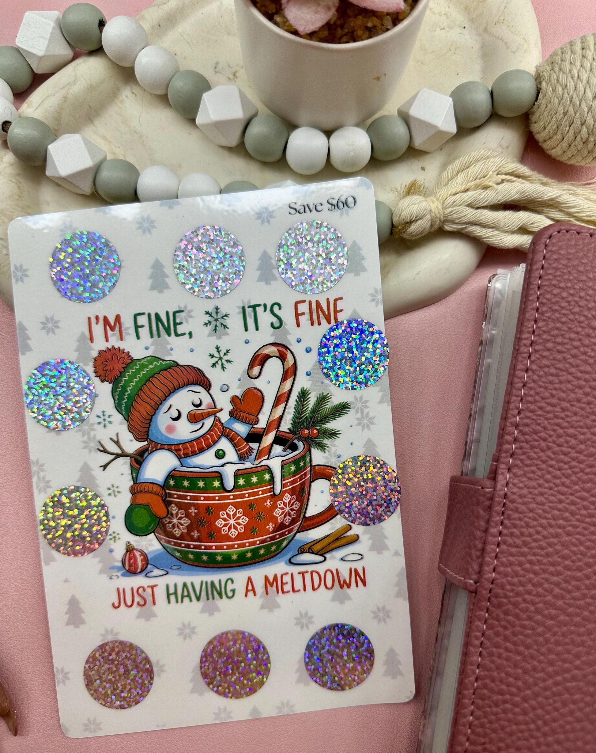 Funny Winter Savings Challenge: Scratch-Off Budget Tracker, A5 Cash Envelope