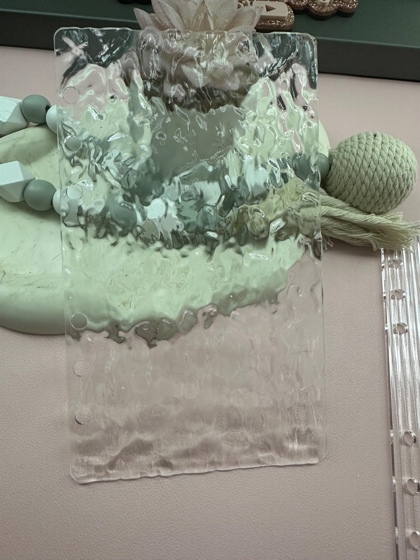 Water Ripple Acrylic Dashboard | A6 Planner Divider | Textured Binder Insert | Minimal Luxe Budget Accessory