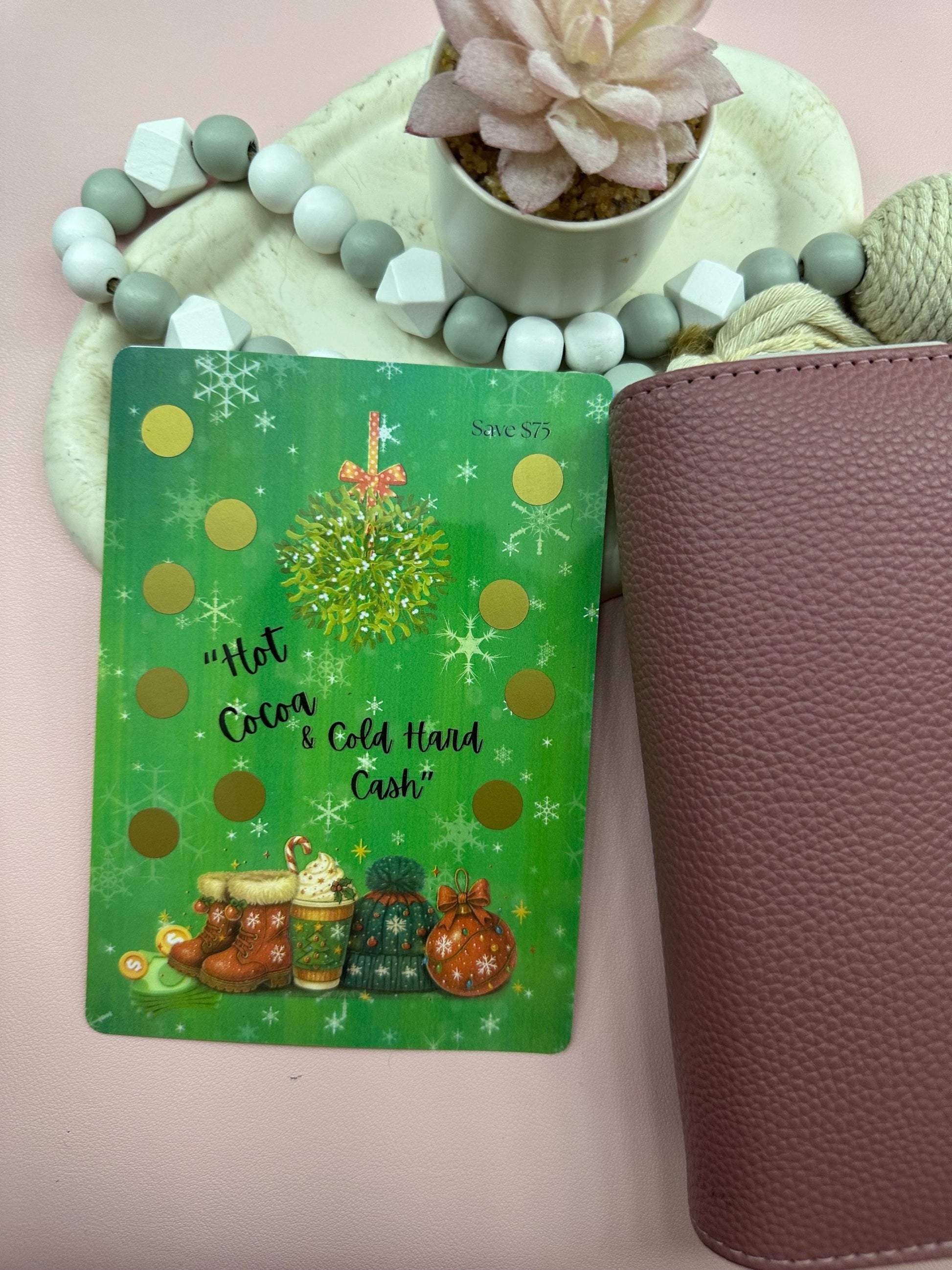A5 Christmas Scratch-Off Savings Tracker: Hot Cocoa Budget Game