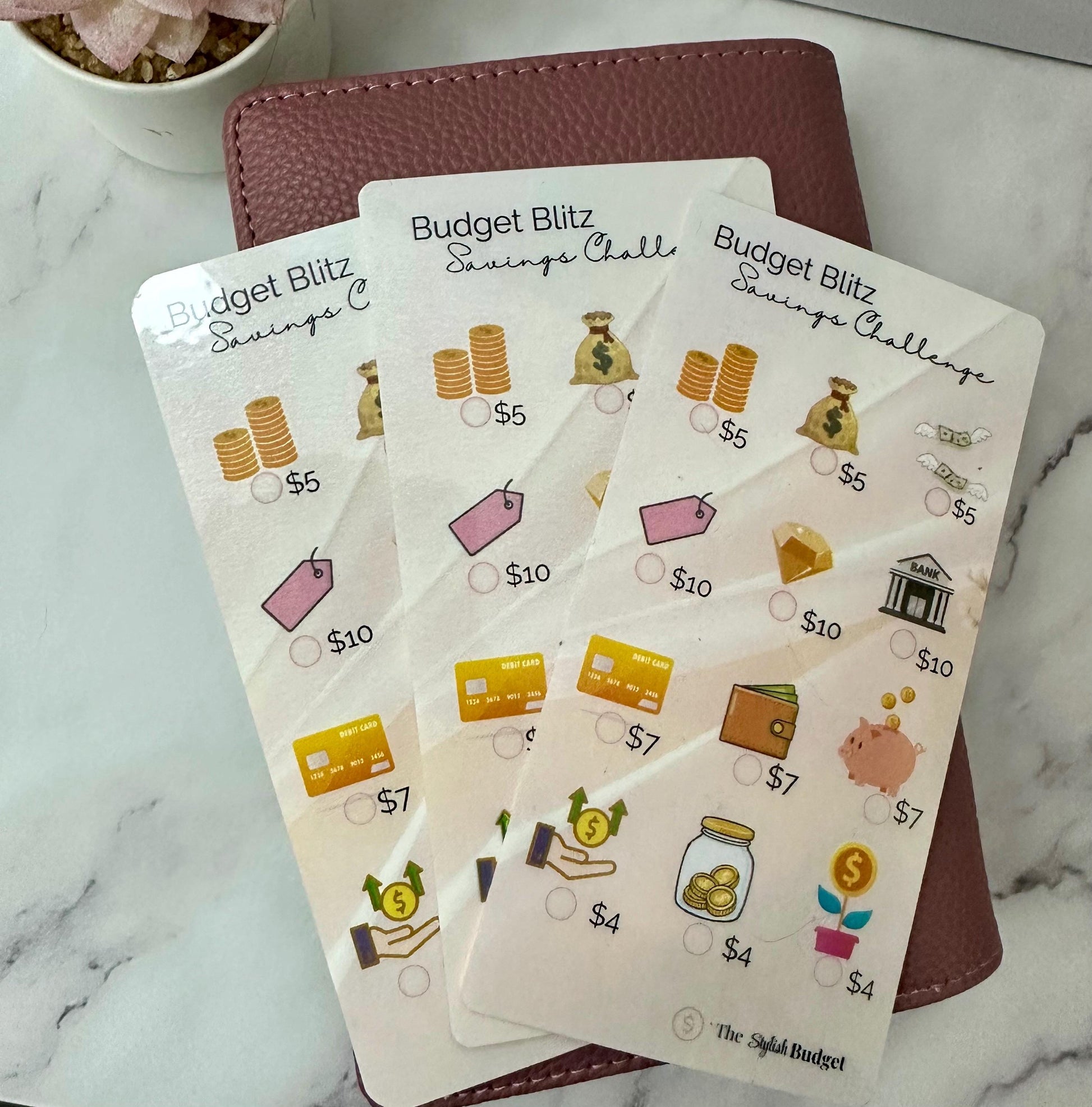 A6 Savings Tracker — Budget Blitz Money Challenge Insert