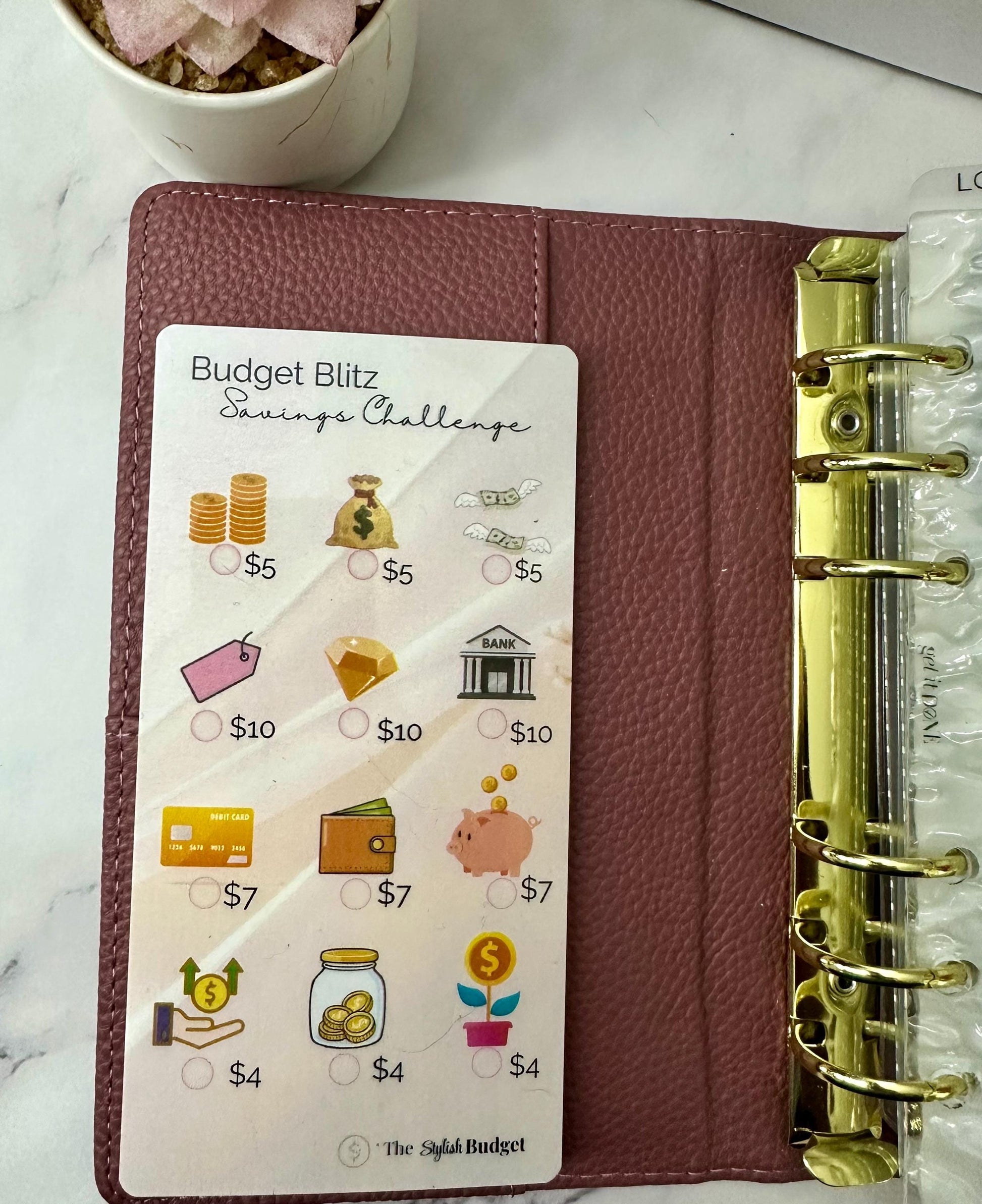 A6 Savings Tracker — Budget Blitz Money Challenge Insert