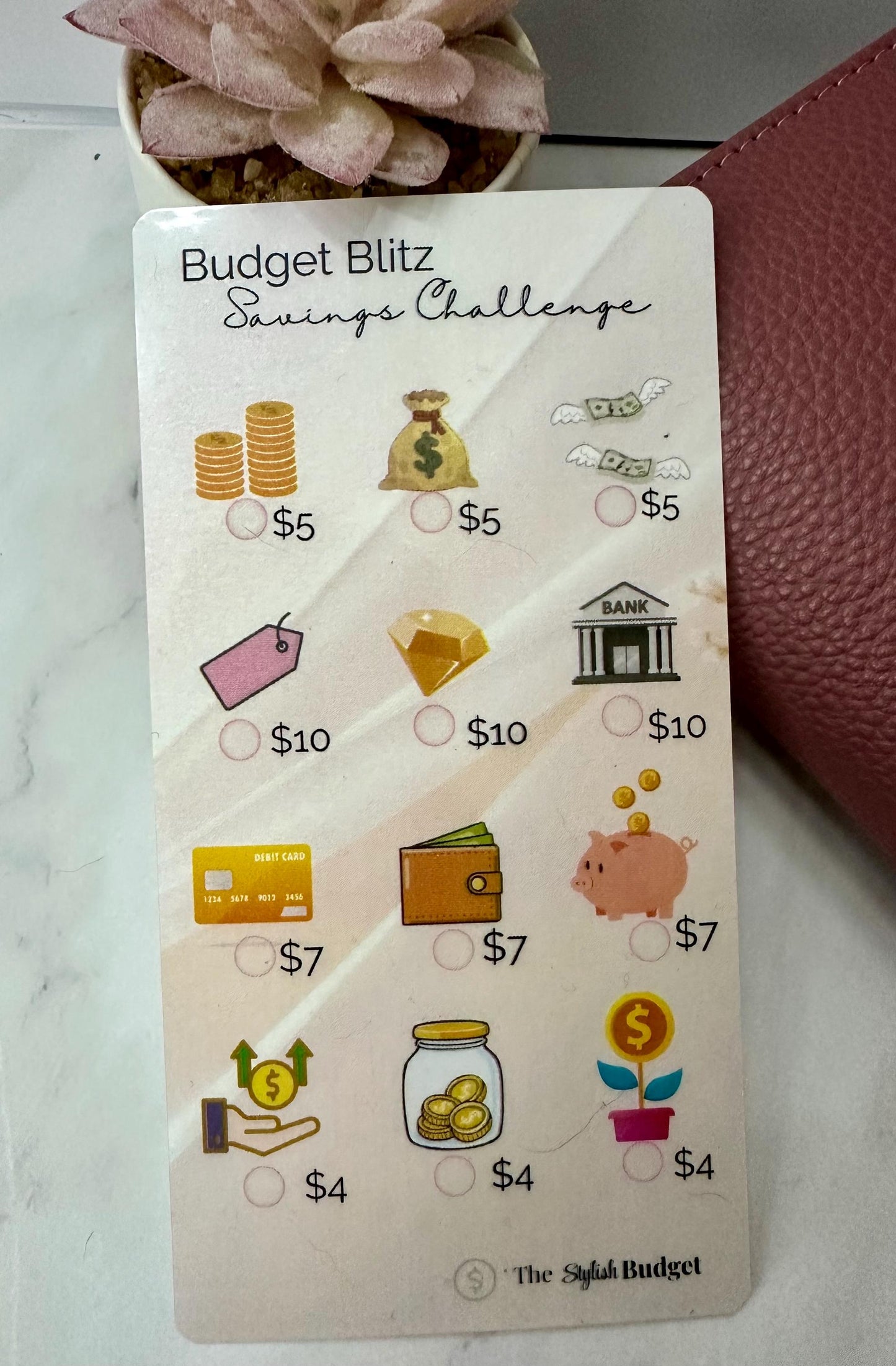 A6 Savings Tracker — Budget Blitz Money Challenge Insert