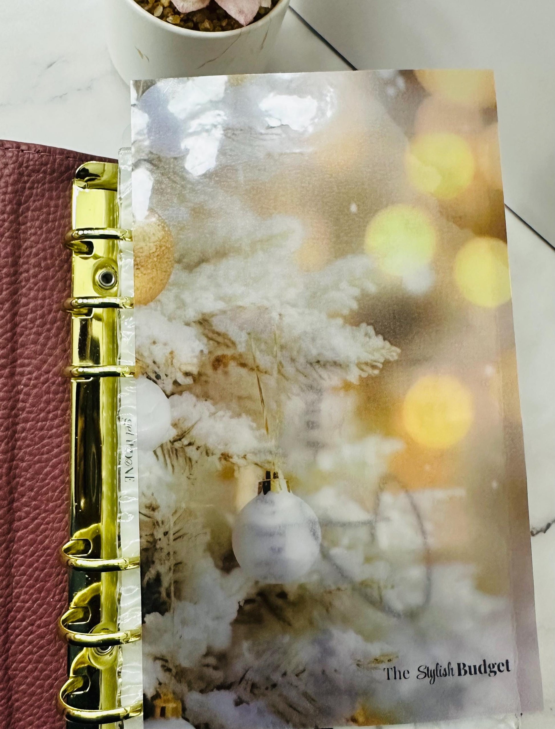 Christmas Glossy or Matte A6 Dashboard – Winter Budget Binder Cover Insert