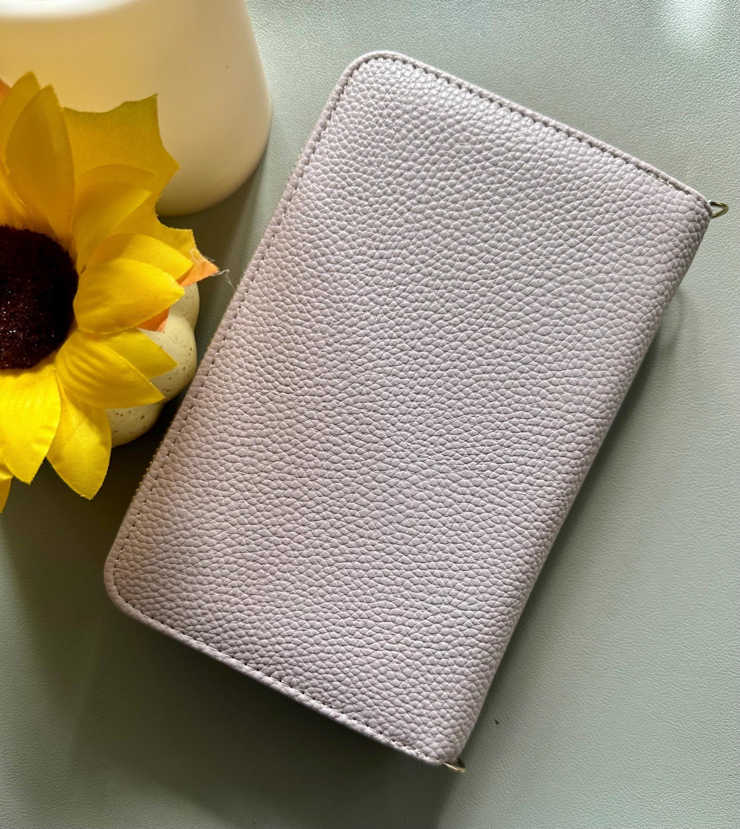A6 Vegan Leather Budget Binder Wallet: Zip Around Cash Envelope Organizer with Wristlet
