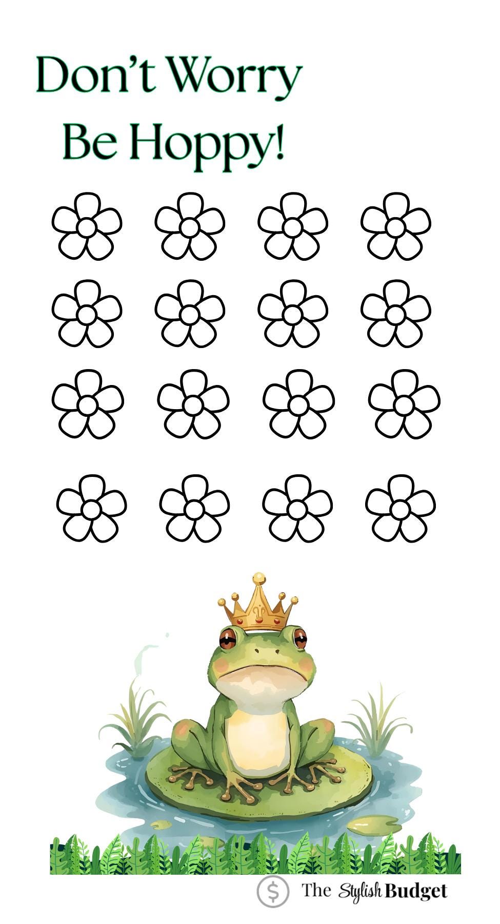 Frog Prince Savings Challenge: A6 Budget tracker Digital Download