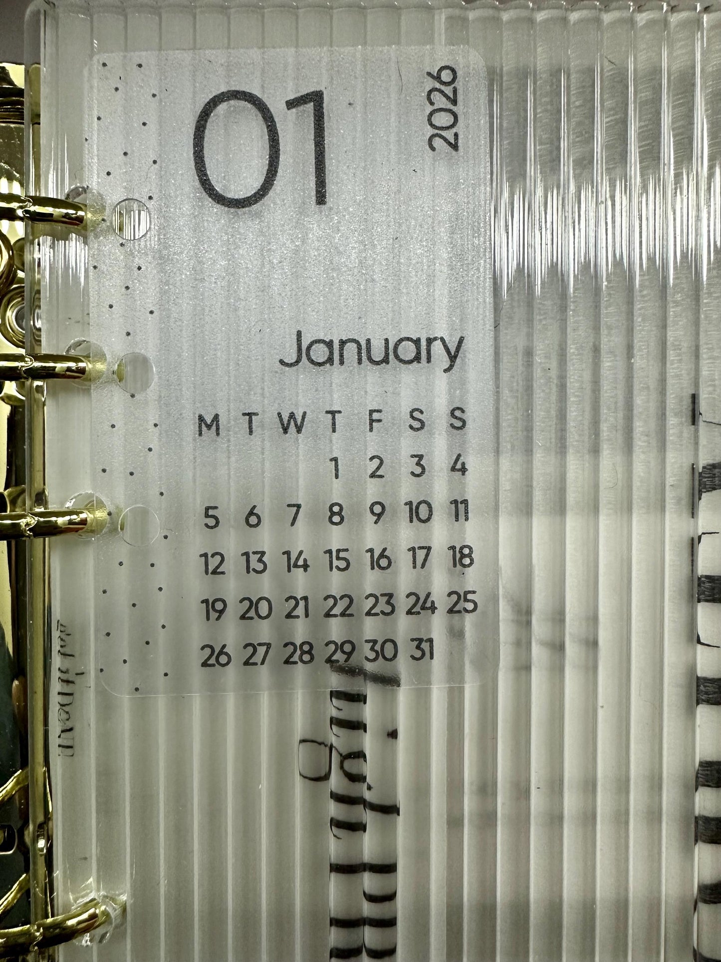 2026 Mini Vellum Calendar Dividers: A6 Budget Planner Inserts Set of 12