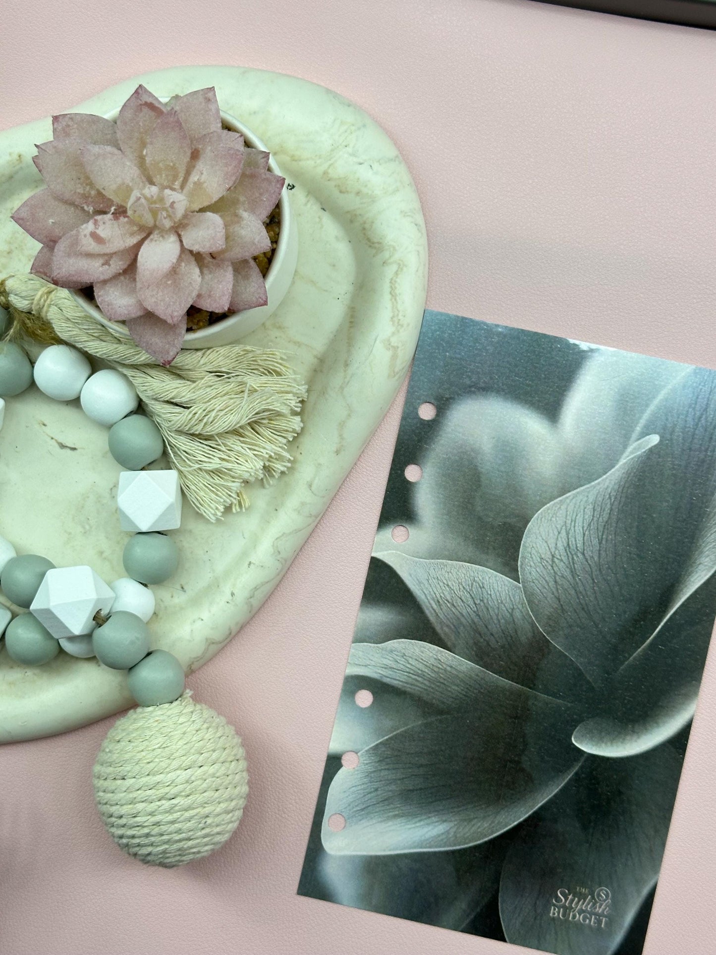 Black Flower Dashboard Glossy Cardstock| A6 Budget Binder Insert |