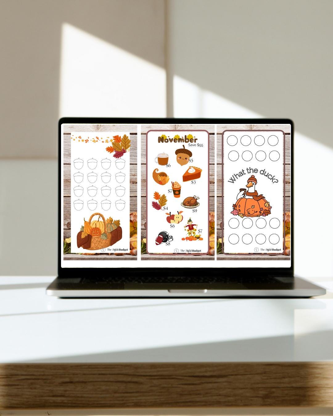 November Savings Tracker Bundle – Fall Printable A6 Budget Challenge, Autumn Savings Sheets
