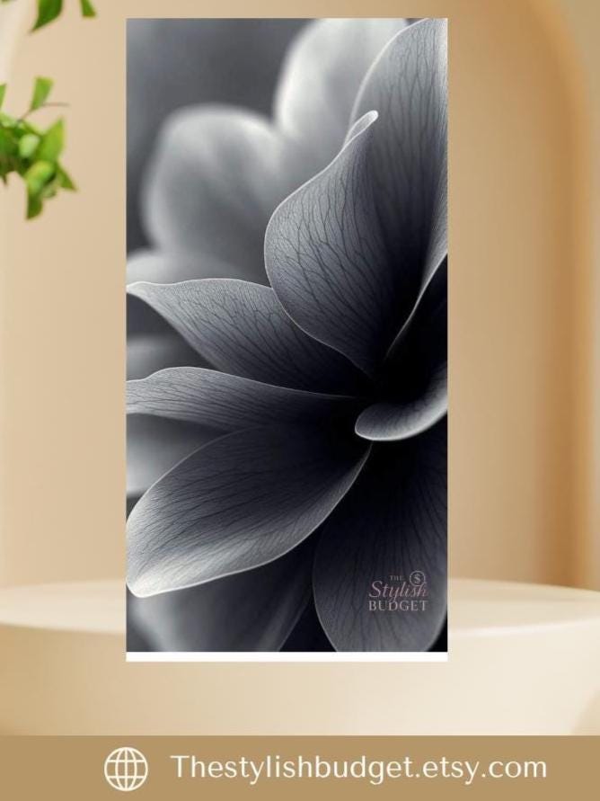 Black Flower Dashboard Glossy Cardstock| A6 Budget Binder Insert |