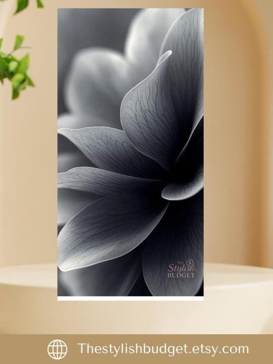 Black Flower Dashboard Glossy Cardstock| A6 Budget Binder Insert |