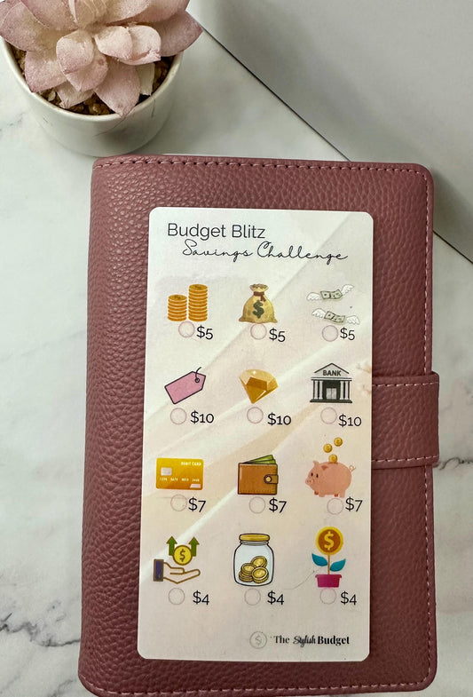 A6 Savings Tracker — Budget Blitz Money Challenge Insert