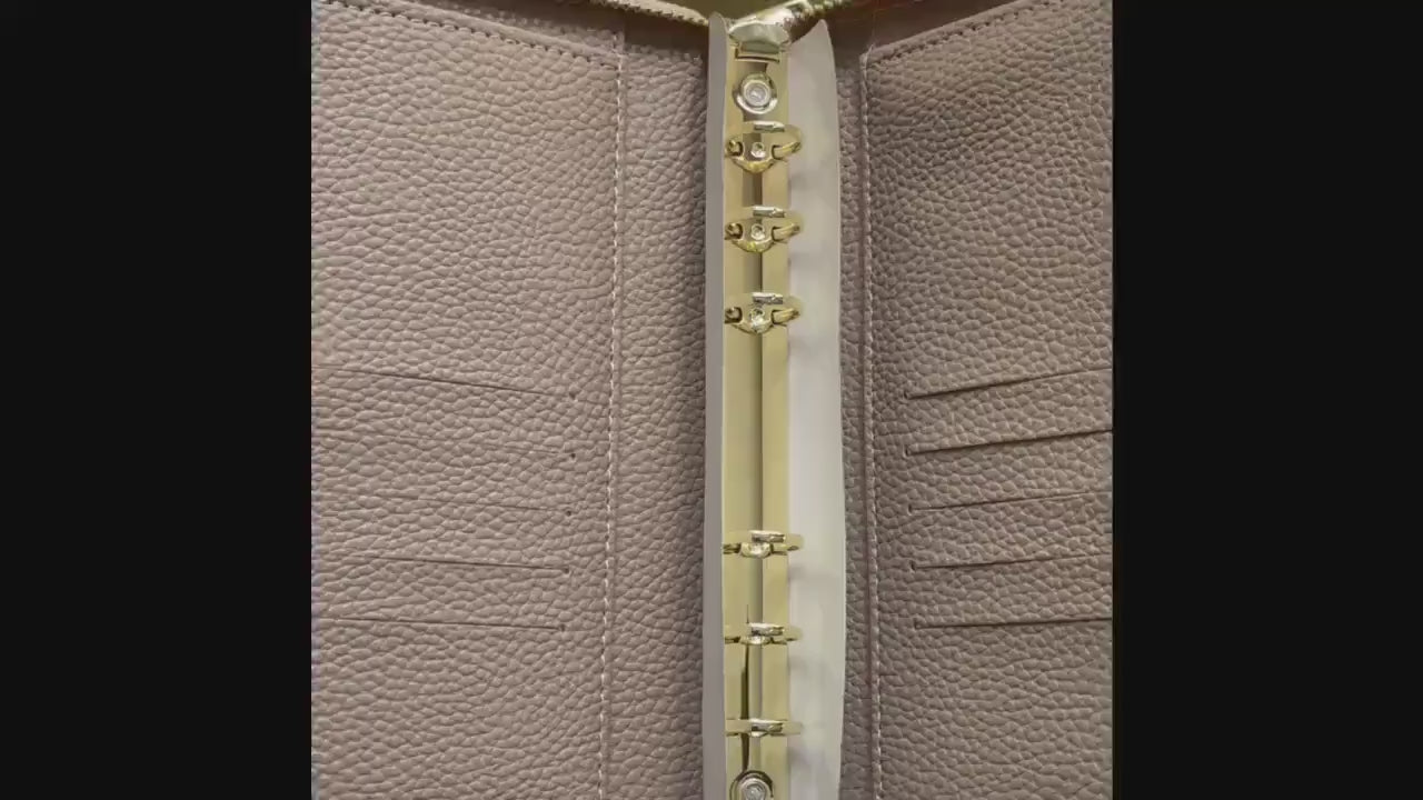 A6 Vegan Leather Budget Binder Wallet: Zip Around Cash Envelope Organizer with Wristlet