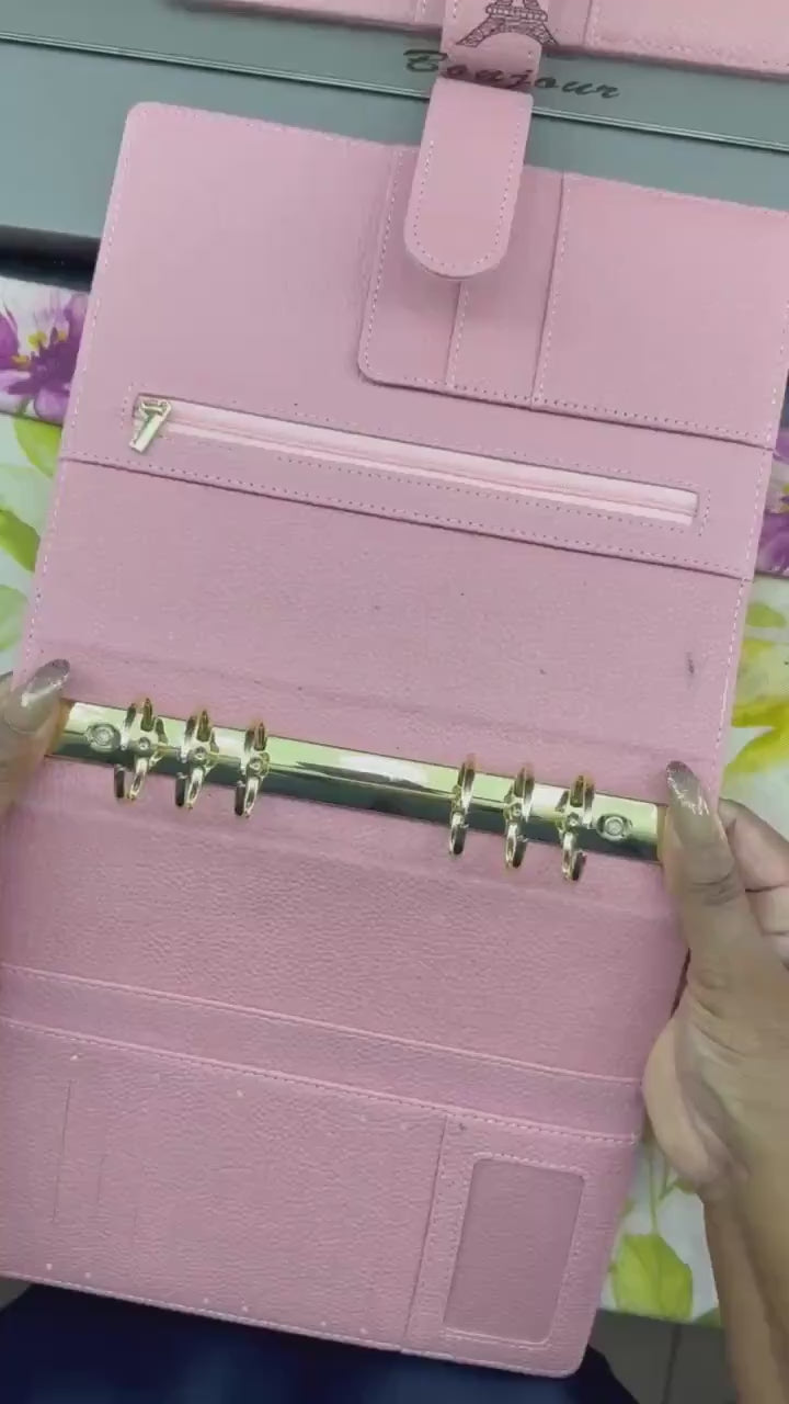 A5 Vegan Leather Cash Budget Binder: 35mm Ring Money Organizer